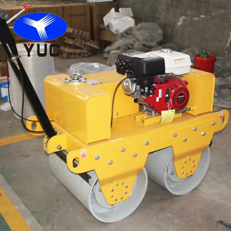 Double Drum Vibratory Compactor Roller Small Compaction Roller Hand Compact Mini Road Roller