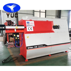 2 servo motors PLC control GTW 4-12 coil bending machine fully automatic cnc electric rebar bender