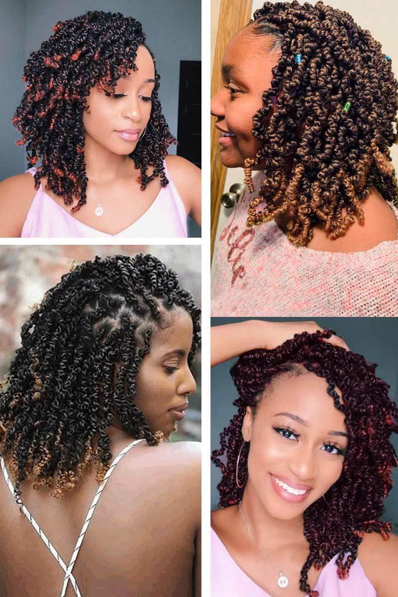 Pre-twisted Spring Twist Crochet Braids 10 Inch Pre-looped Twist Hair Synthetic Crochet Braiding Bomb Twist Hair