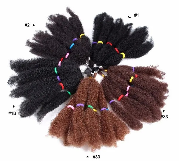 Afro Marley Braid Hair Soft Kinky Twist Hair Crochet Synthetic Braiding Hair Extensions High Temperature Fiber For Woman