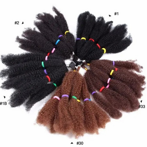 Afro Marley Braid Hair Soft Kinky Twist Hair Crochet Synthetic Braiding Hair Extensions High Temperature Fiber For Woman