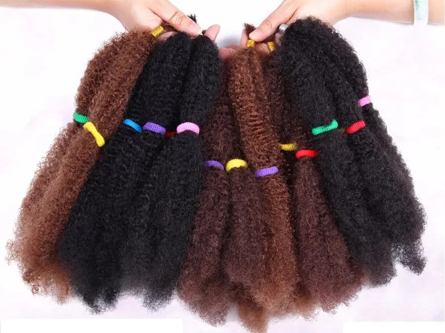 Afro Marley Braid Hair Soft Kinky Twist Hair Crochet Synthetic Braiding Hair Extensions High Temperature Fiber For Woman