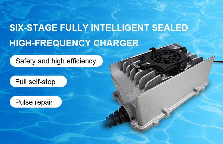 YUCOO electric marine waterproof battery charger 12v 24v 36v 48v 72v lithium lifepo4 battery charger