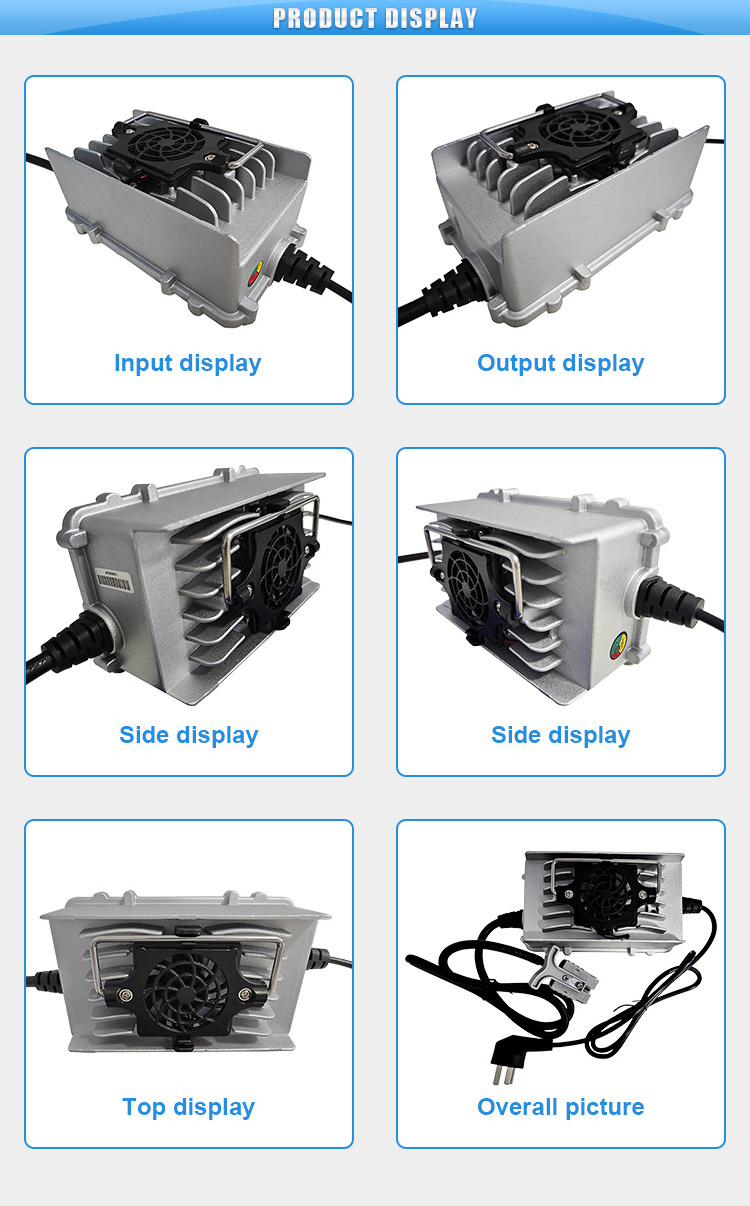 YUCOO electric marine waterproof battery charger 12v 24v 36v 48v 72v lithium lifepo4 battery charger