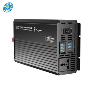 YUCOO solar inverter 2000w 12v 24v 48v 60v to 220v 230v pure sine wave power inverter