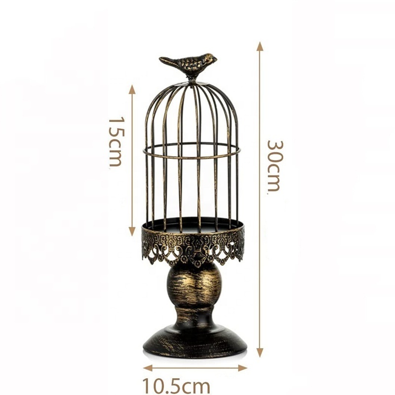 Hot Birdcage Metal Candle Lanterns Rustic Candle Holders Centerpiece Decorative