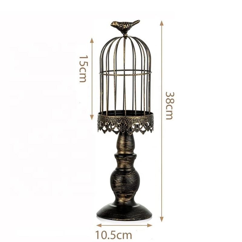 Hot Birdcage Metal Candle Lanterns Rustic Candle Holders Centerpiece Decorative