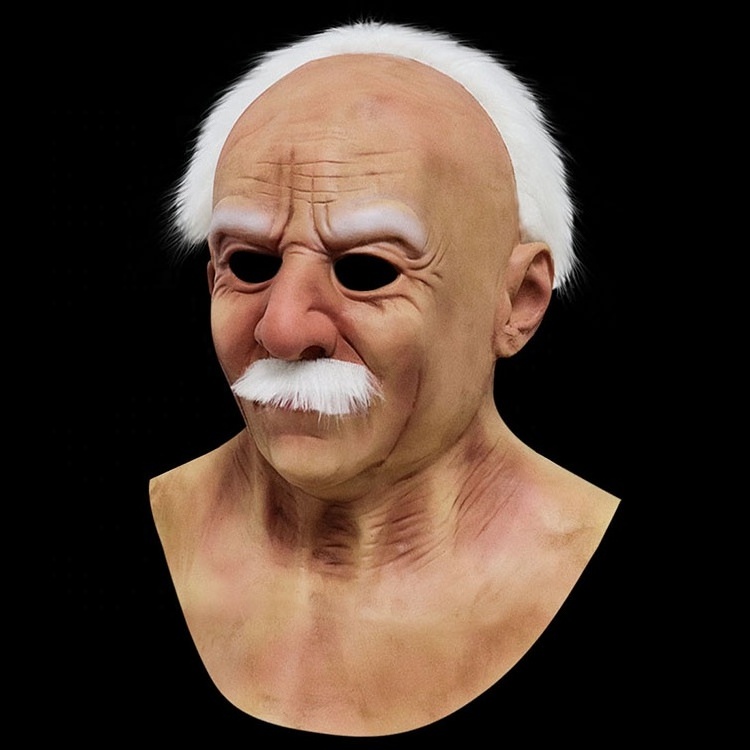 Male Disguise Cosplay Costume Halloween Party Realistic Old Man Mask Old Man Halloween Latex Masks