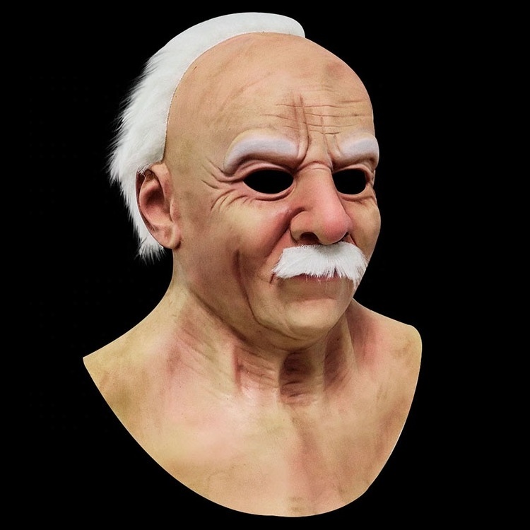 Male Disguise Cosplay Costume Halloween Party Realistic Old Man Mask Old Man Halloween Latex Masks