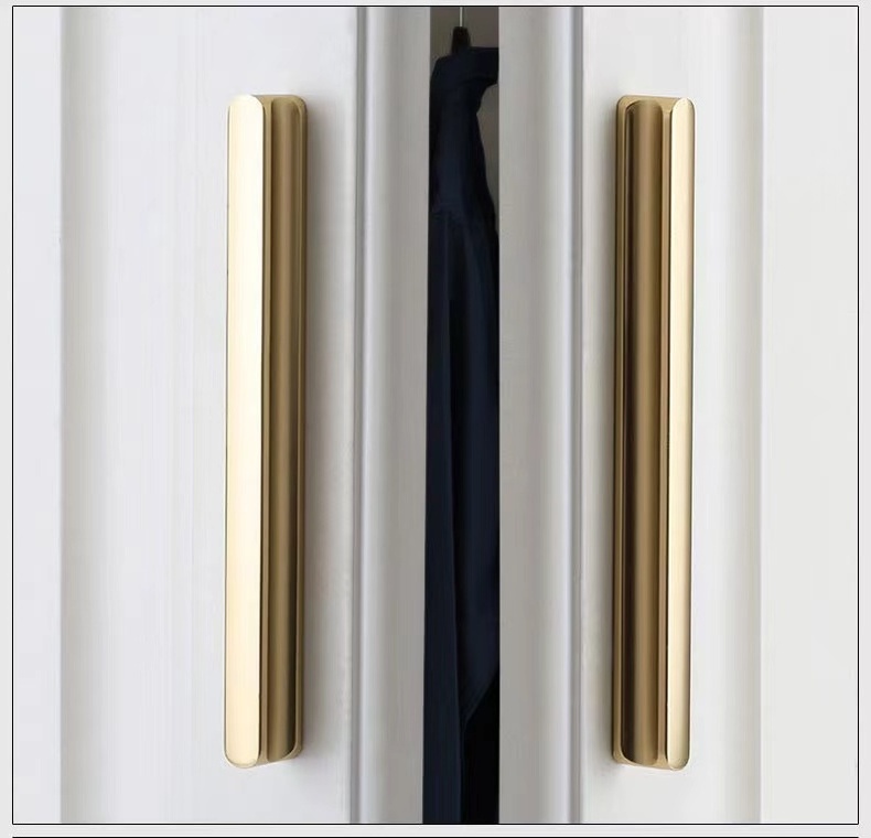 aluminium alloy long pulls 96 - 960mm furniture cabinet dresser wardrobe drawer door gold / black modern long pull handle