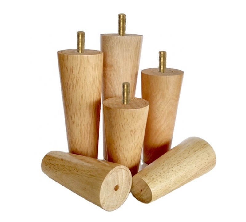 2023 Supply Factory Nature furniture legs Simple cylinder 4 5 6 inch round tube wooden table sofa leg