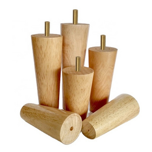 2023 Supply Factory Nature furniture legs Simple cylinder 4 5 6 inch round tube wooden table sofa leg