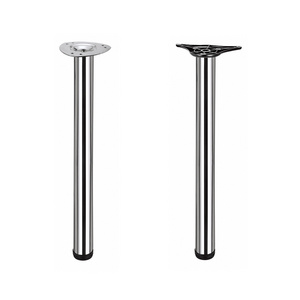 Chrome Round Tube Dining Table Legs 710mm Metal Iron Furniture Adjustable Telescopic Table Legs