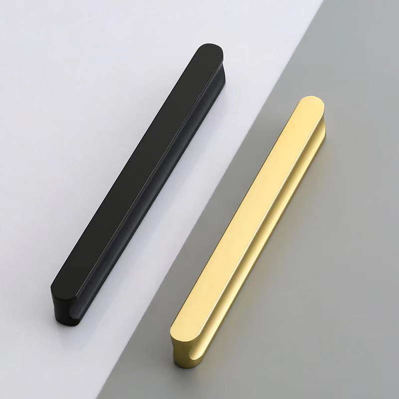 aluminium alloy long pulls 96 - 960mm furniture cabinet dresser wardrobe drawer door gold / black modern long pull handle