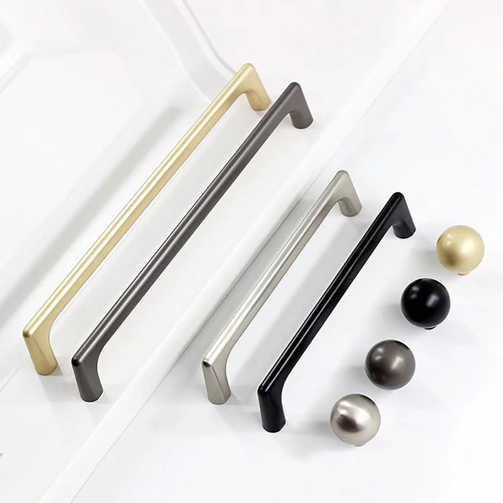 Modern furniture gold cabinet handles kitchen hardware handles kitchen cabinet drawer pull simple zinc alloy handle