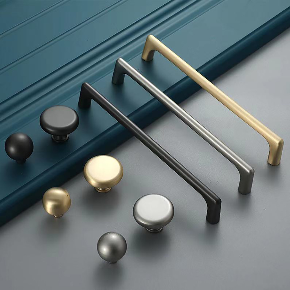 Modern furniture gold cabinet handles kitchen hardware handles kitchen cabinet drawer pull simple zinc alloy handle