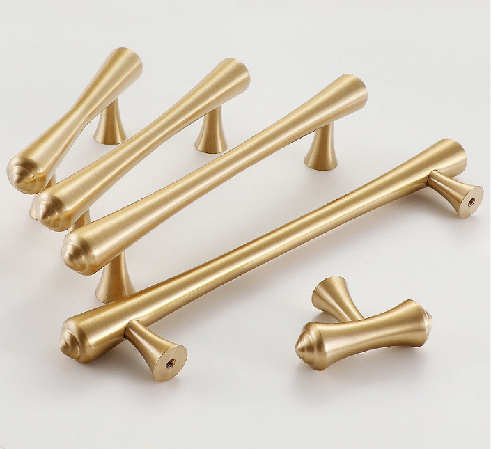 Wholesale Nordic Modern Style Simple Gold Furniture Drawer Knob Kitchen Cabinet Handles Brass Cabinets Pull Handles