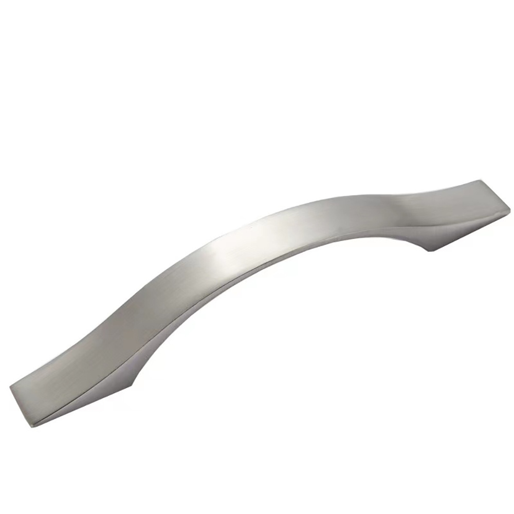 Wholesale Furniture Cabinet Pulls Handle 5 Inch Zinc Alloy Bridge Curve Brushed Kitchen Dresser Wardrobe Drawer Handle