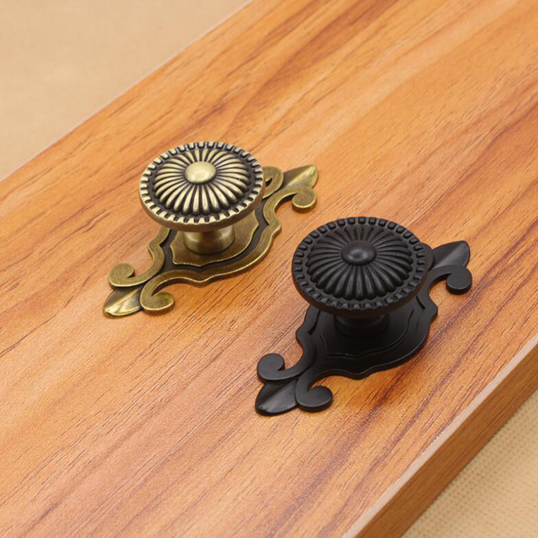 2023 new Design classic antique brass furniture handle Bronze Black Chinese ancient Zinc Alloy Cabinet Drawer Knob