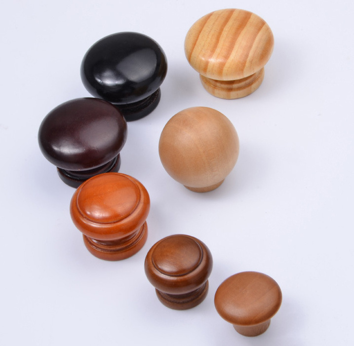 Wholesales New design cabinet furniture knob mushroom shape wood knobs round wooden drawer knobs