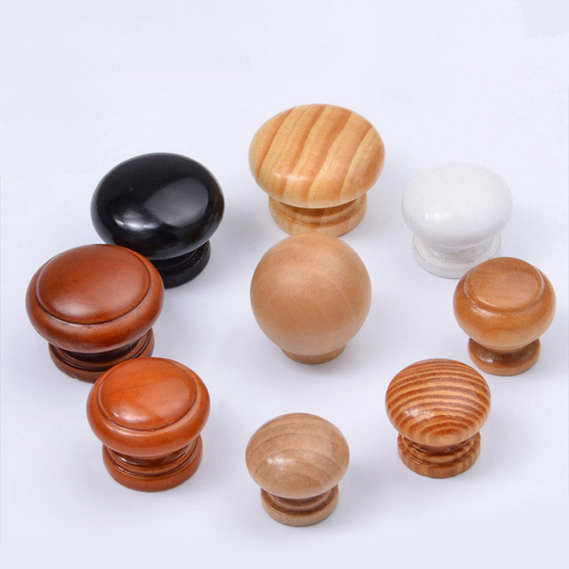 Wholesales New design cabinet furniture knob mushroom shape wood knobs round wooden drawer knobs