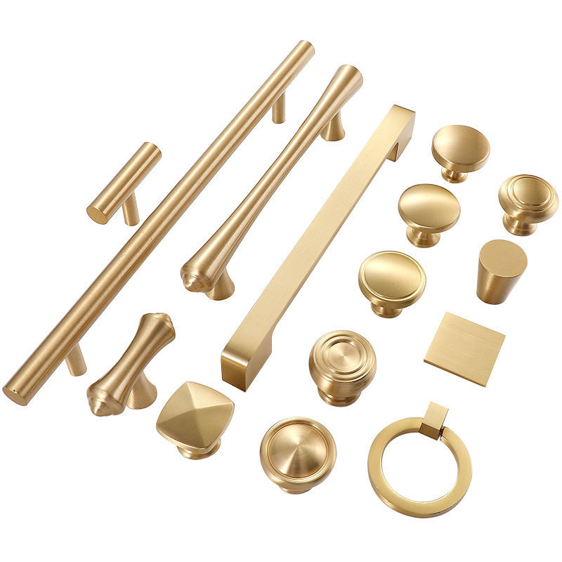 Wholesale Nordic Modern Style Simple Gold Furniture Drawer Knob Kitchen Cabinet Handles Brass Cabinets Pull Handles