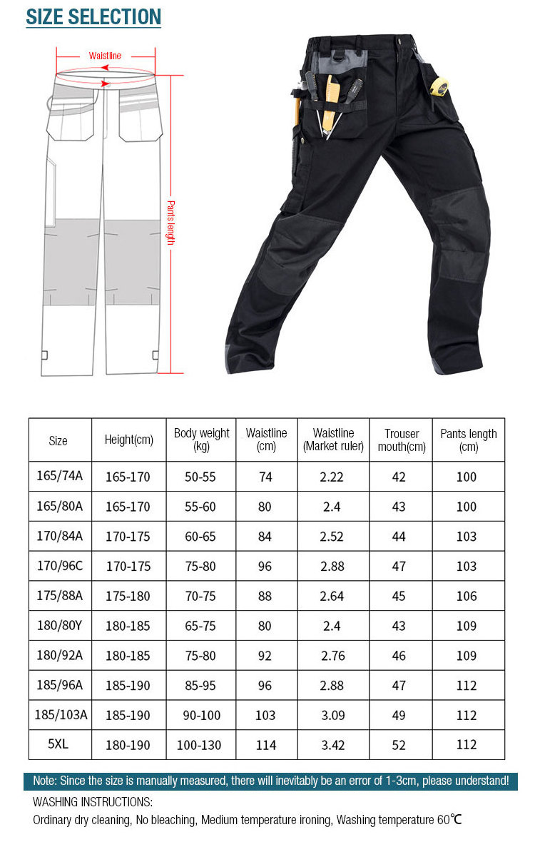 Yuda Custom Tactical Pants Security Guard Uniform Workwear Multi Pockets Mens Tactical Cargo Pants