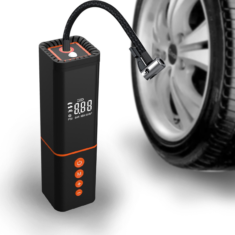 new design portable digital  air pump manufacture mini cordless rechargeable air compressor for car bicycle inflator vehicle too