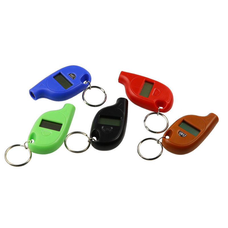 Mini pocket Digital Tire Pressure Gauge100psi with keychain plastic portable air pressure gauge