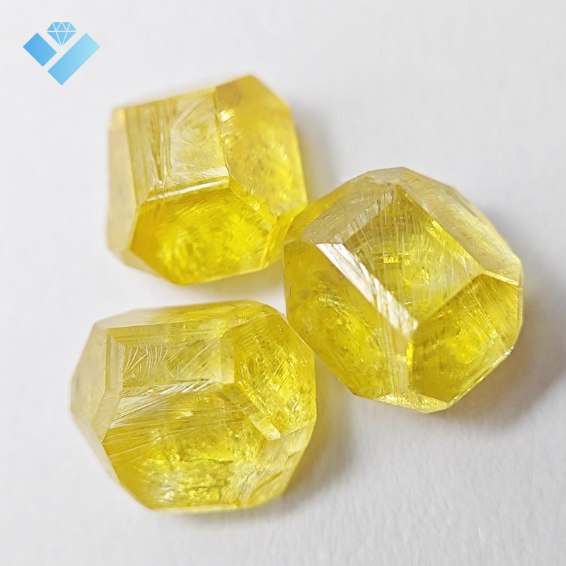 Yellow Hpht Rough Diamonds Manufacturer 6-7ct Synthetic Rough Uncut Diamond Price Per Carat