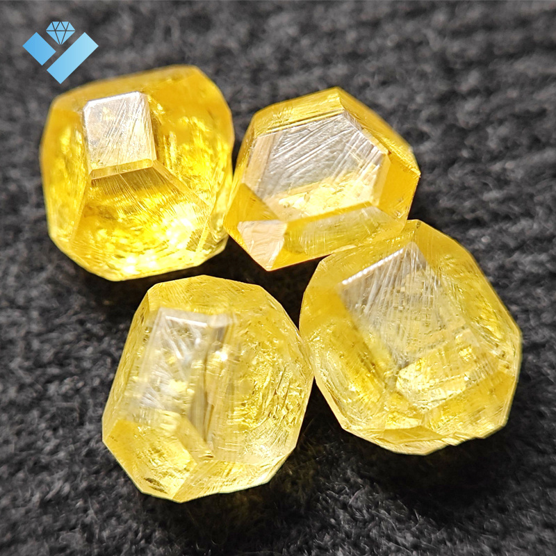 Yellow Hpht Rough Diamonds Manufacturer 6-7ct Synthetic Rough Uncut Diamond Price Per Carat