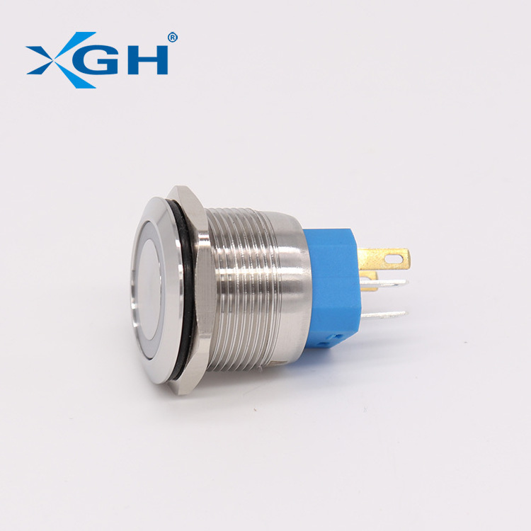 High brightness rgb led push button switch illuminated Push Button Switch With 12 Volt Tri-color Led