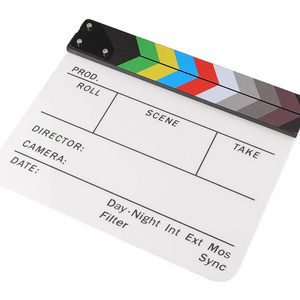 Professional Acrylic Film Movie Clapboard Black White Director Film Slate-board Clapper Board Customized