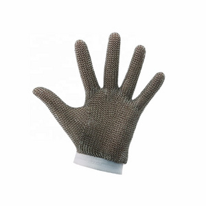 GG1008A Stainless steel ring mesh meat cutting gloves