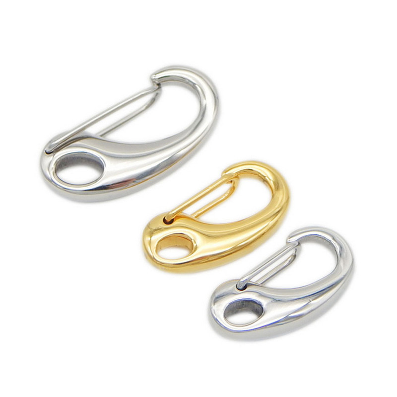 26mm 32mm polished Stainless Steel Shrimp lobster Clasp For Leather Cord Jewelry Making