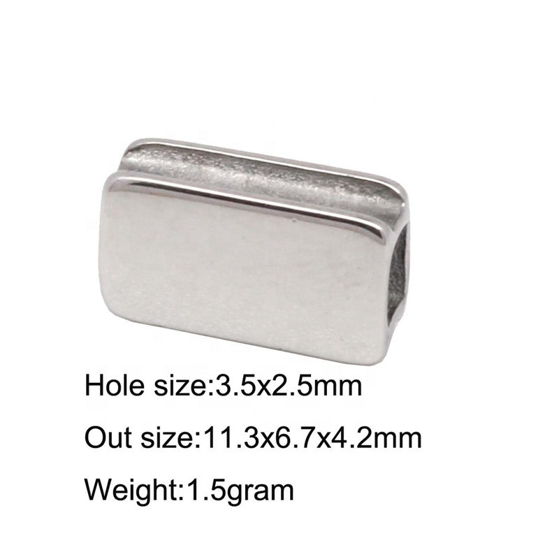 Wholesale Custom Stainless Steel Square Logo Bead