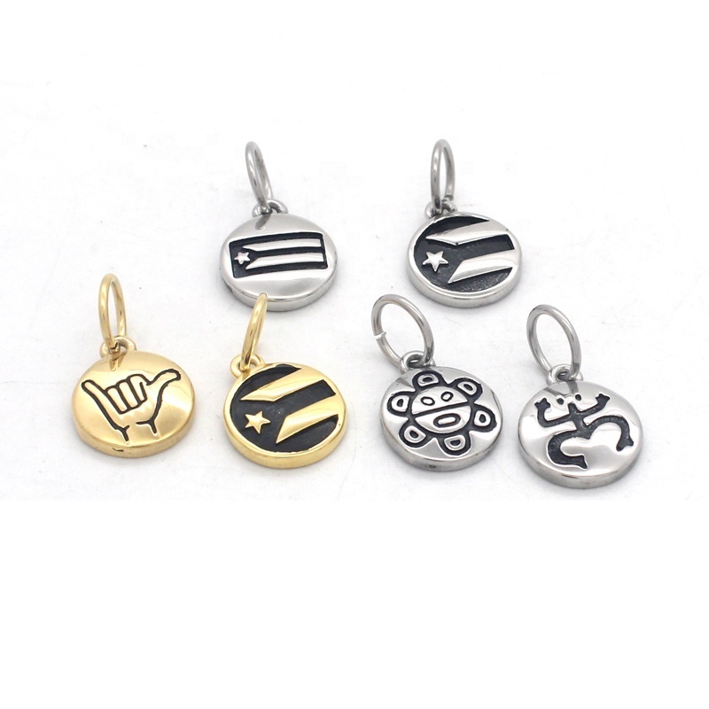 Fashion Jewelry Custom Stainless Steel Logo Charm Pendant