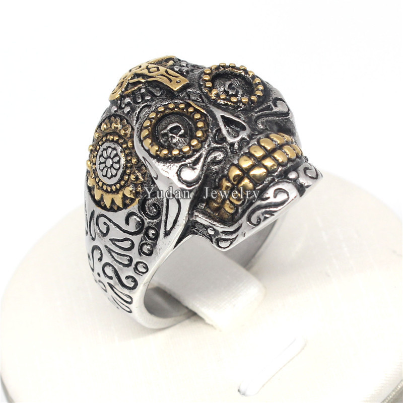 Yudan Customized Vintage Jewelry 316L Stainless Steel Fashion Skull Ring