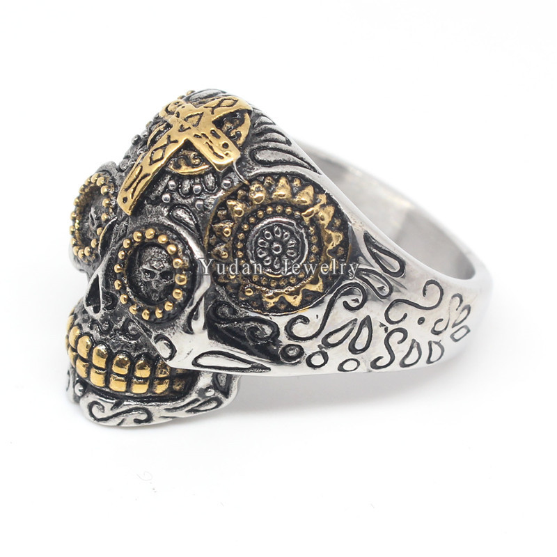 Yudan Customized Vintage Jewelry 316L Stainless Steel Fashion Skull Ring