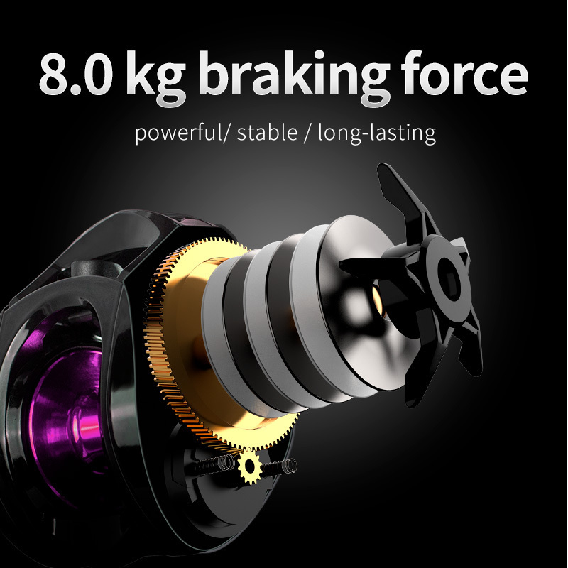 LINNHUE Baitcasting Reel AM2000 7.2:1 Gear Ratio Fishing Reel 8KG Max Drag N42 Neodymium Magnet Saltwater Reel Fishing Pesca