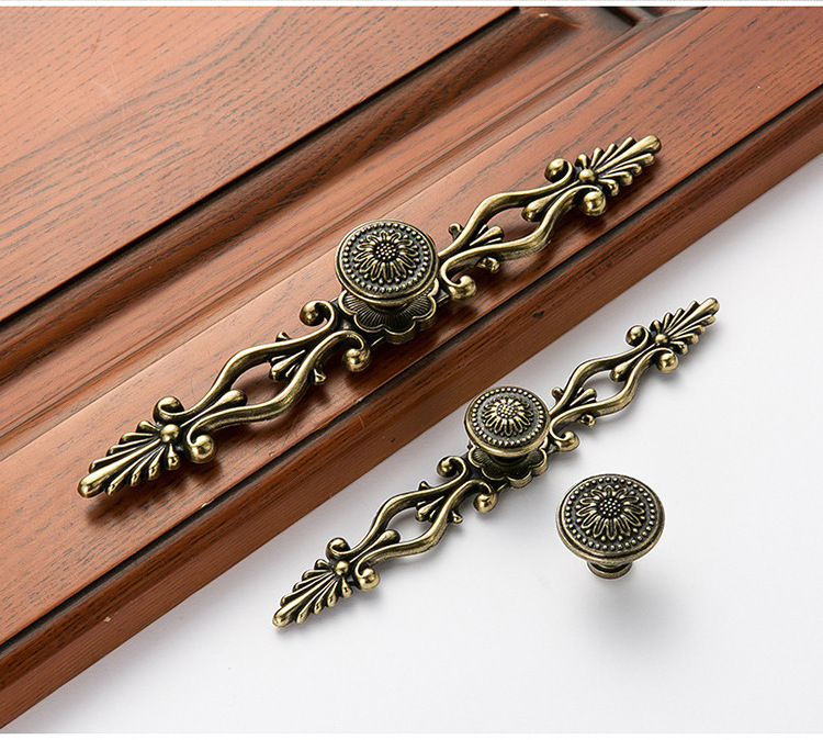 Classical Retro wardrobe door furniture cabinet ring handle antique bronze drawer knob handles and knobs vintage cabinet handles