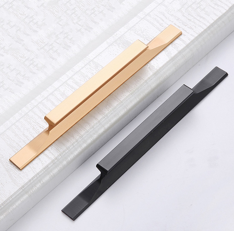 96mm-1m long wardrobe door concealed pull handles gold black aluminum profile furniture cabinet drawer embedded door pull handle