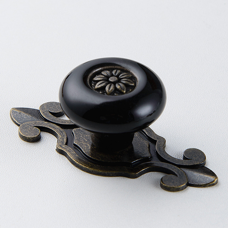 Home accessories pastoral modern style dresser handle European Kitchen cabinet door knob ceramic decorative drawer knob and pull