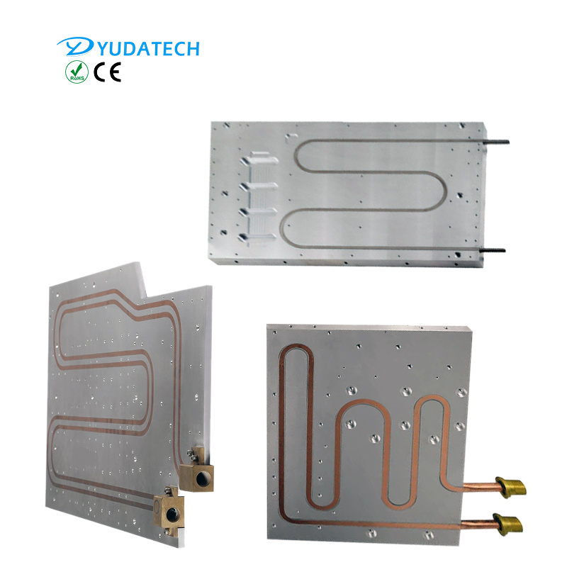 Custom aluminum liquid cold plate FSW water cooling plate or epoxy filled water cooling plate