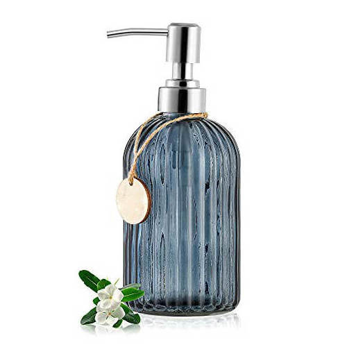 Clear Glass Refillable Hand Soap Dispenser Glass Shampoo Bottle With Stainless Steel Foam Pump