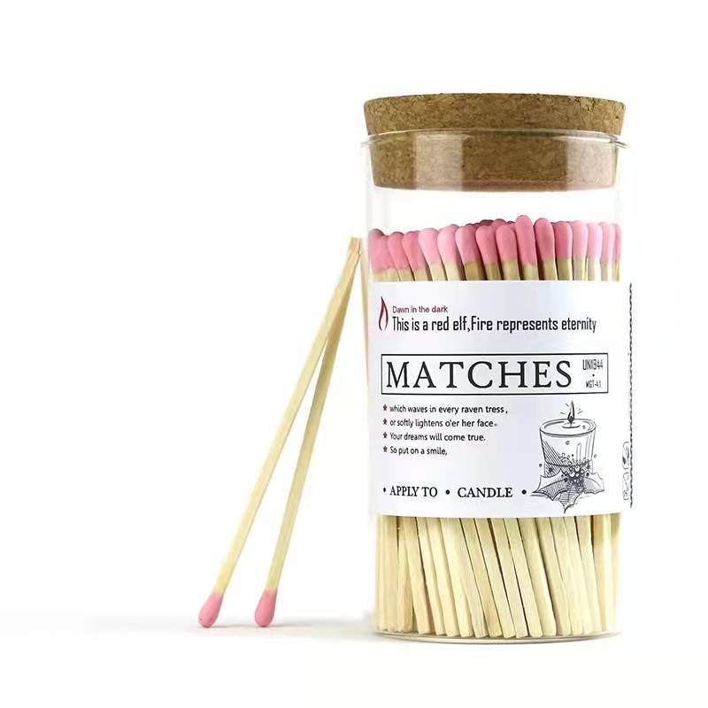 Custom Cheap Rainbow Safety Matches Candle Jar Matches Wholesale Colored Matches