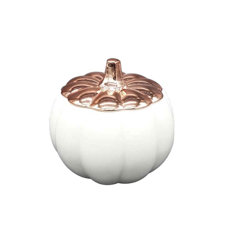 Customized pumpkin shaped candle jars with rose gold zinc alloy lid candle jars for home decoration