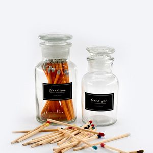 Matches Candle Jar with Strip Custom Design Large Glass Fireplace Matches Decorative Matches