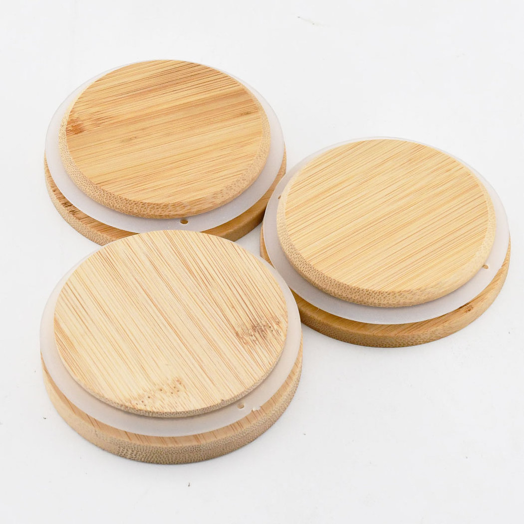 Wholesale 2022 New Style Bamboo Wooden Lid Cover for Glass Candle Jar and Canister, Bamboo Bottle Cap