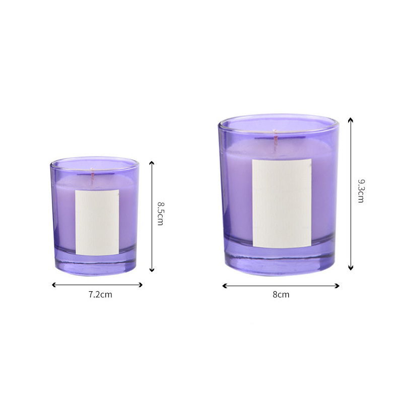 Luxury Colored Glass Soy Candles Scented Candle Vessel 140g 200g Scented Candles In Glass Jar